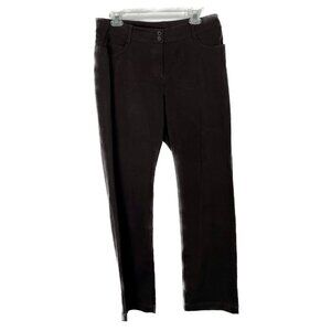 Eileen Fisher Size: M Brown Ponte Knit Fabric High Waisted Straight Leg Trouser